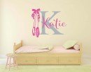 Personalized Name and Ballet Dance Shoes wall decal